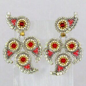 Silver and gold Art Deco earrings